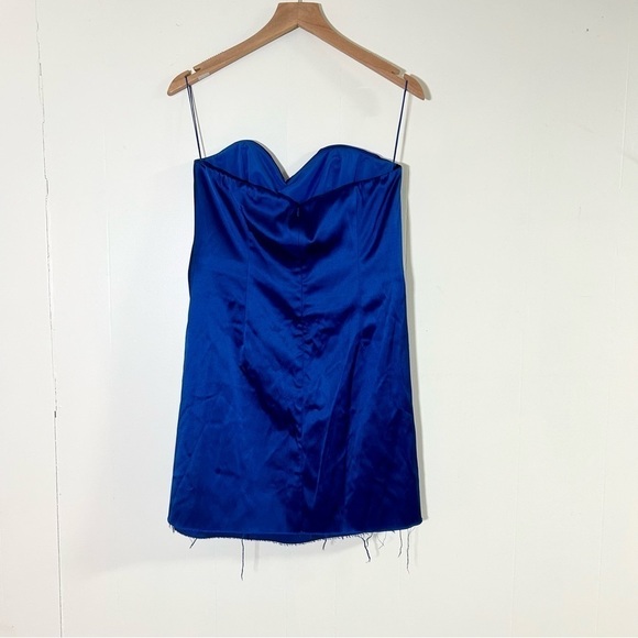 Marina Moscone Cutaway Satin Twist Dress in Royal Blue sz 6 - Picture 5 of 6